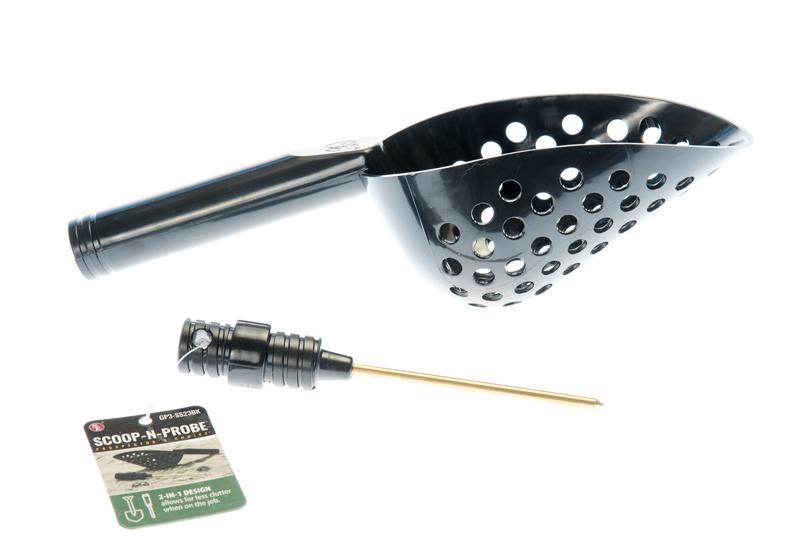 14-Inch Sand Scoop with Hole & Brass Probe For Gold Panning and Metal Detecting- 2 Color Options