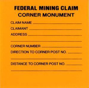 Federal Mining Claim Corner Markers